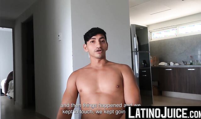 LatinoJuice.com - Curly Joe Dave masturbates his boyfriend and stepdads huge cocks at