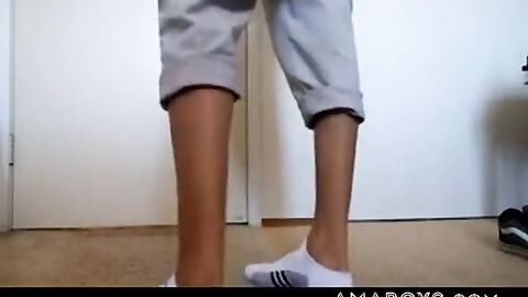 Twink in Socks & Boxers on Webcam