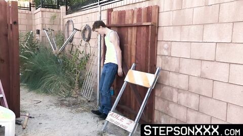 StepsonXXX.com - My bearded stepdad Matt Muck shoves his huge flashlight into my dark