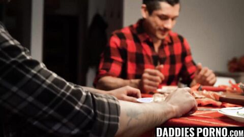 DaddiesPorno.com - Young stepson submits to his stepdaddy after a fine dinner