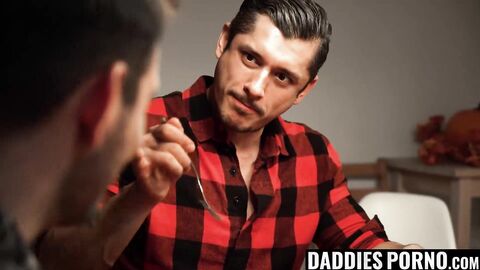 DaddiesPorno.com - Young stepson submits to his stepdaddy after a fine dinner