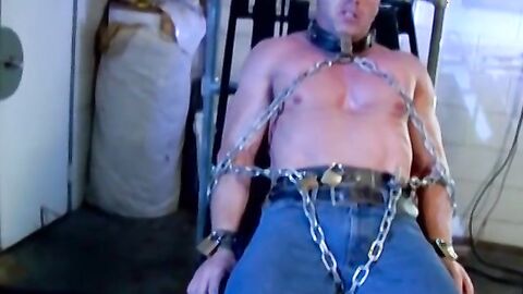 Master Callahan leather gags Derek Pain and torments his nipples with clamps