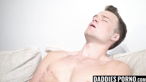 DaddiesPorno.com - Dadbod punished his stepson for jerking off on the couch