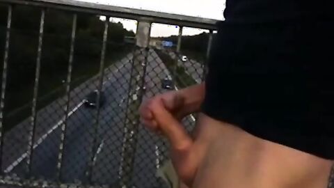 Outdoor Handjob for a Big-Cocked Hunk