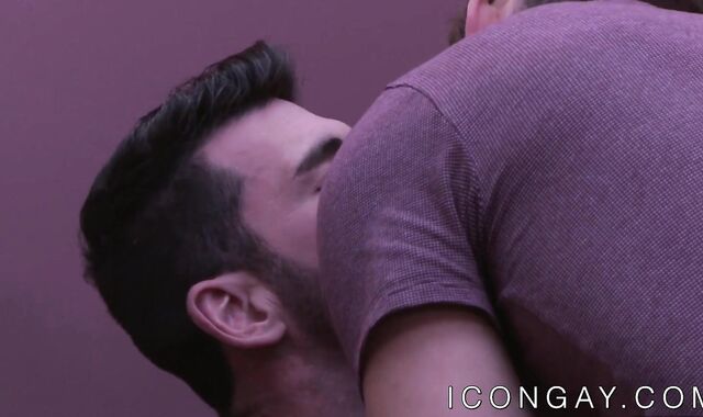 Hairy hunky dude rimmed and anally fucked by cute jock