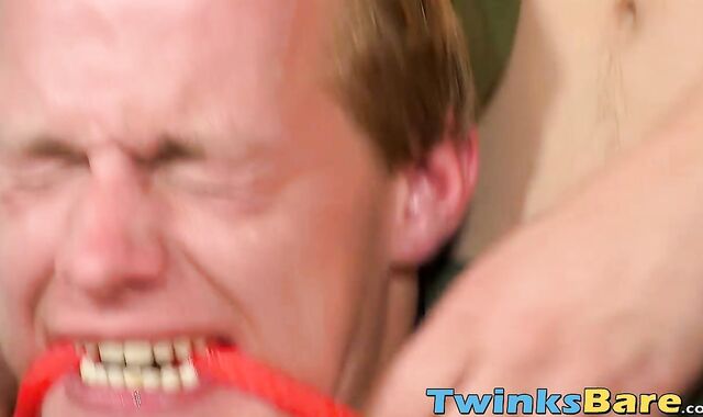 Twink bitch participates in raw threesome and gets tied up