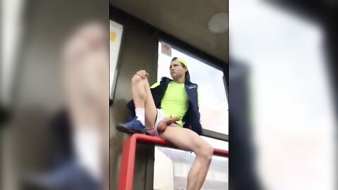 Public Cock Show in Metro Station - Amateur Big Dick Twink