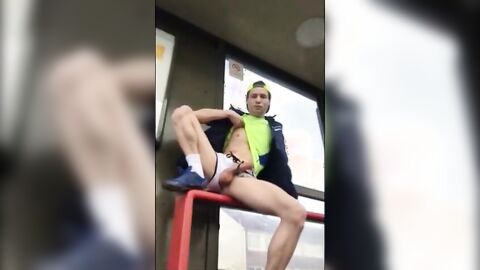 Public Cock Show in Metro Station - Amateur Big Dick Twink