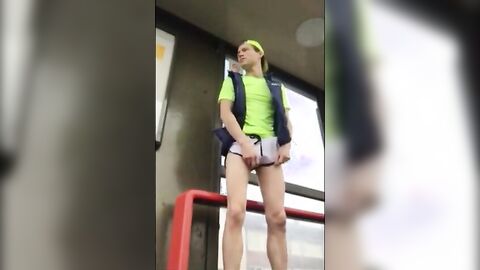 Public Cock Show in Metro Station - Amateur Big Dick Twink