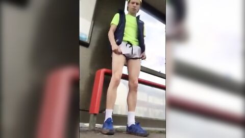 Public Cock Show in Metro Station - Amateur Big Dick Twink