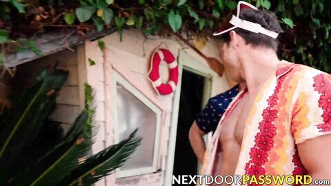 Jock Devin Franco rides the throbbing cock of top Derek Kage after some hot sucking a