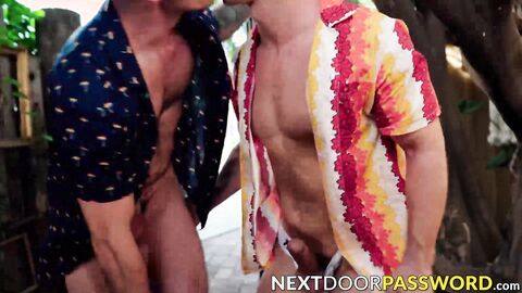 Jock Devin Franco rides the throbbing cock of top Derek Kage after some hot sucking a