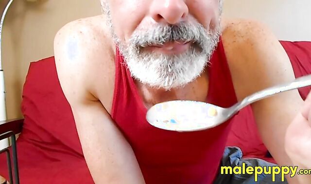 Hungry and giant daddy Richard Lennox's colossal enormous mouth misses eating you