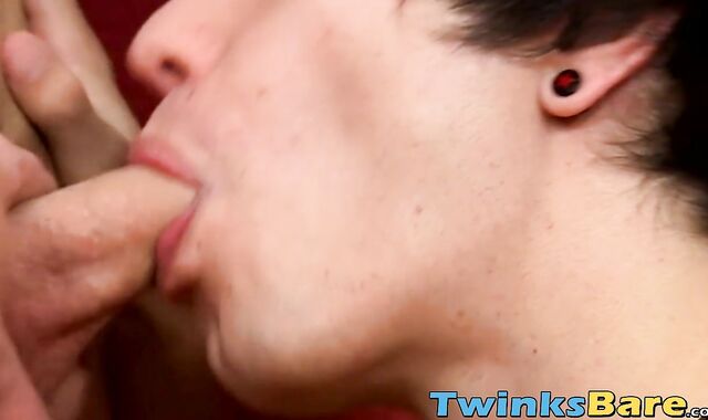 Glasses twinks pounding raw after exchanging sloppy blowjobs