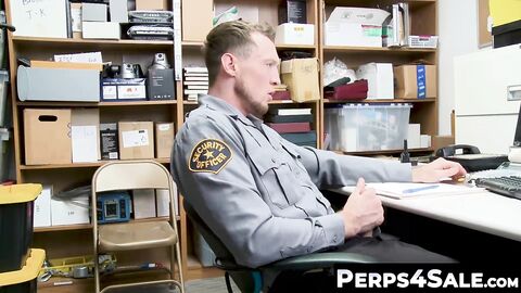 Perps4Sale.com - Skinny twink thief jerks off Hunk policemans huge baton