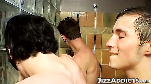 The shower room is filled with sexual pleasure by twink Brendan Killen and his friend