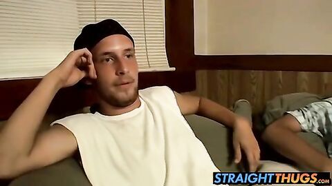 Horny boys Ajax and Cg loves wanking on living room couch