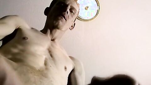 Skinny amateur dude bareback mature black man and cums