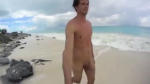 Big-Cock Men Jerk Off at a Cuba Beach