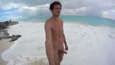 Big-Cock Men Jerk Off at a Cuba Beach