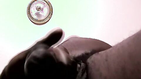 Amateur black gay strips and plays with his massive BBC