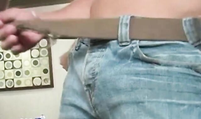 Sexy abs stud Ricky moans from pleasure while jerking solo