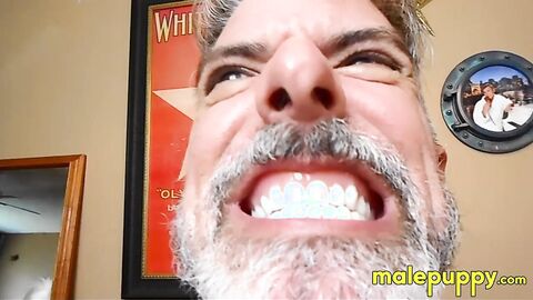 The giant daddy Richard Lennox is so disgusting with nuts stuck on his teeth