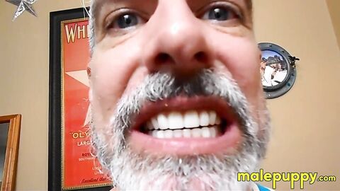 The giant daddy Richard Lennox is so disgusting with nuts stuck on his teeth