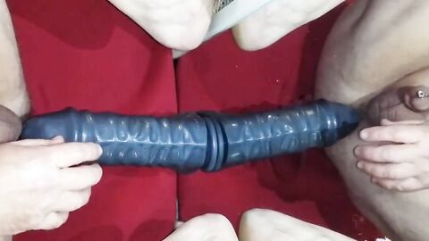 Amateur Anal Milking with Sex Toy & Cumshot