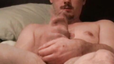Young amateur with big fat dick masturbates and cums solo
