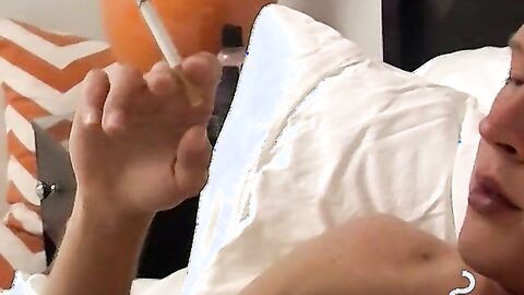 Naughty Hunk Indulges in Sexual Self Pleasure While Smoking
