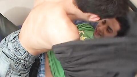 Skinny young boyfriends fuck after a passionate make out