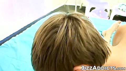Horny cameraman Ryan Connors joins in jerking off the session to satisfy his desires