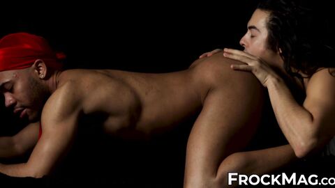 Hardcore rimming and ass ramming by black stud Alex Powers and dominant Javier Flores