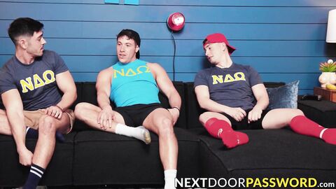 Hunks Masyn Thorne and Nico Coopa shared the hungry cock of Kyle Fletcher in a threes