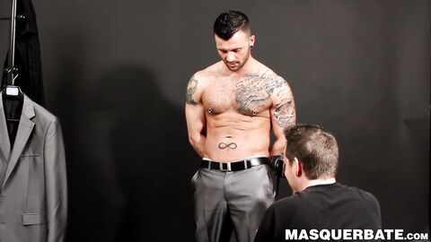 Inked and pierced athlete cums after being deepthroated