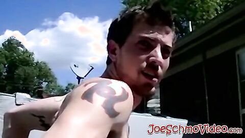 Amateur gays rimm each other and bareback for huge cumshot