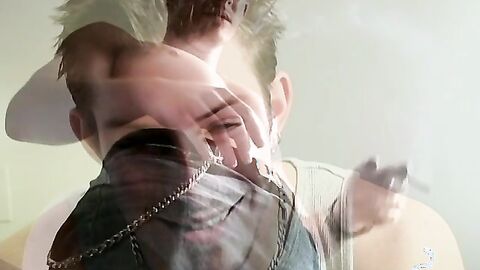 Attractive dude with chained necklace loves to jerk off