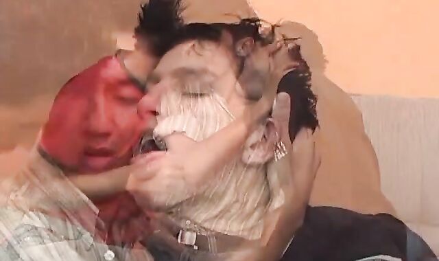 Homo Leandro fucks his bottom bitches Miguel and Sebastian