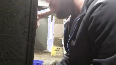 Amateur Gloryhole in My Private Garage