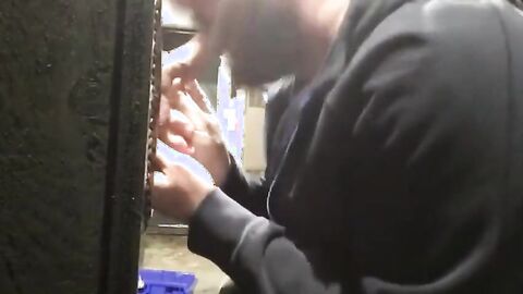 Amateur Gloryhole in My Private Garage