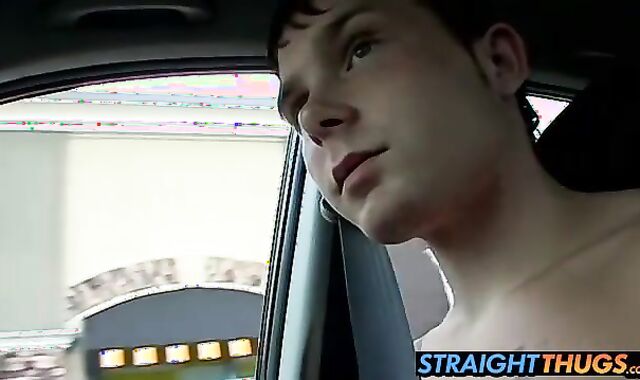 Horny Billy gets on the passenger seat and jerks his dick