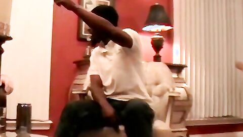 Black dude got his dick sucked dry by a white boy