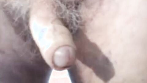 Daddy shows his big uncut cock on webcam for the first time