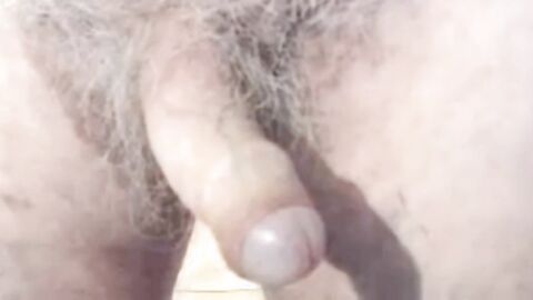 Daddy shows his big uncut cock on webcam for the first time