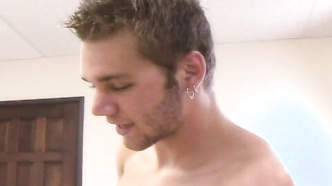 Straight amateurs JR and Nate have their throbbing dicks devoured in a threesome
