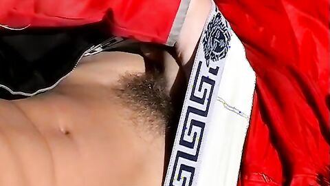 Uncut cock stroking and chainsmokin in the snow by lustful Roma
