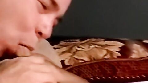 Straight deviant has cock blown by mature homosexuals