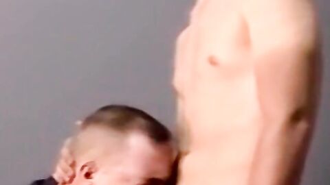 Straight deviant has cock blown by mature homosexuals