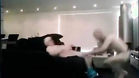 Daddy Barebacks Younger Guy on Sofa